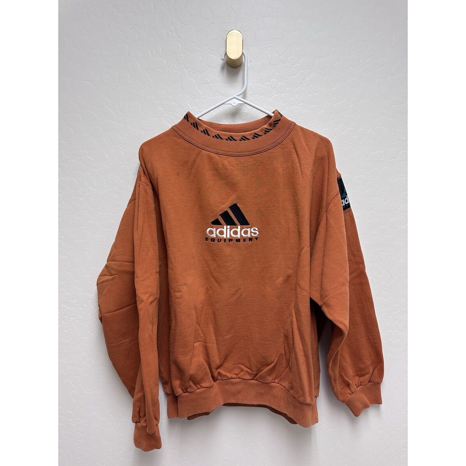Vintage Adidas Equipment Sweatshirt Orange Long Sleeve Men’s Size Large